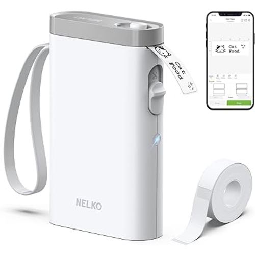 Label Maker Machine with Tape, P21 Bluetooth Label Printer, Wireless Mini Label Makers with Multiple Templates for Organizing Office Home, White