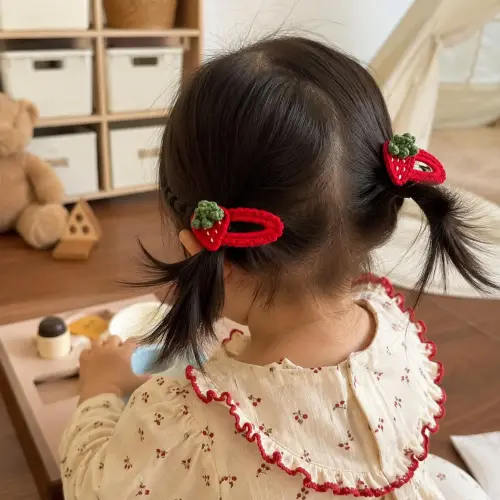 Baby Hair Clips Barrette Soft Knit Leaf Design Unisex Baby Girls Boys Headwear