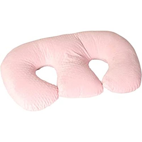 The TWIN Z PILLOW - Pink - 6 uses in 1 Twin Pillow ! Breastfeeding, Bottlefeeding, Tummy Time, Reflux, Support and Pregnancy Pillow! Cuddle Pink DOTS