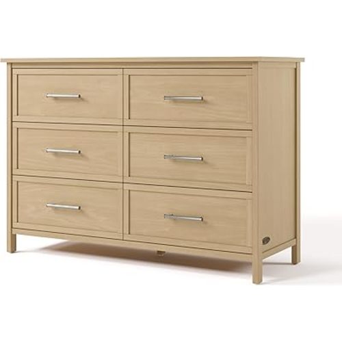 Graco Classic 6-Drawer Dresser – GREENGUARD Gold Certified, Brown Dresser for Bedroom, Kids & Nursery Storage Chest, Safety Interlocking Drawers, Pre-Installed Tracks, Kids Chest (Driftwood)