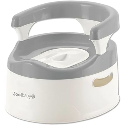 Child Potty Training Chair for Boys and Girls, Handles & Splash Guard - Comfortable Seat for Toddler - Jool Baby (Gray)