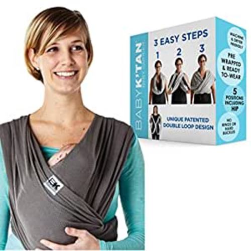Amazon.com : Baby K'tan Baby Wrap Carrier - Pre Wrapped, Breathable Unique Cotton Mesh Sling - Temperature Controlled Design - Adjustable Back Support for Newborn to Toddler - Breeze Charcoal (Small)) : Baby