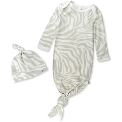 HonestBaby 2-Pack Sleeper Gowns Layette Sets 100% Organic Cotton for Newborn Baby Boys, Girls, Unisex