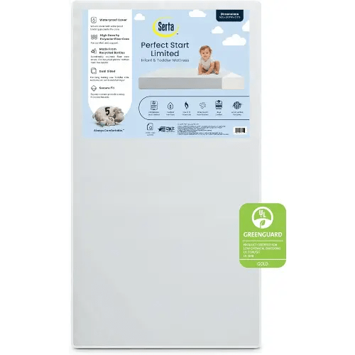 Serta Perfect Start Limited Dual Sided Baby Crib Mattress and Toddler Mattress, Breathable Fiber Core, GREENGUARD Gold Certified, Waterproof, 7 Year Warranty, Made in USA