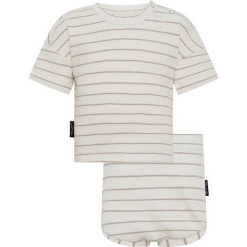 Stripe Rib T-Shirt & Shorts Set