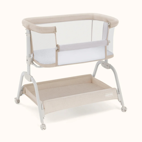 HARPPA Cuddly Lite | 2-in-1 Baby Bassinet & Bedside Sleeper for Newborns with Anti-Reflux Mattress | Adjustable Height, Attaches to Bed, CPSC Certified, Tool-Free Setup & Portable Wheels | Safe Co-Sleeping, Compact Design for Small Spaces, Ideal for Newbo