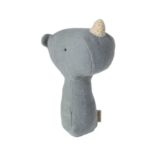 Brands We Love Lullaby friends, Rhino rattle - Dusty blue by Janie and Jack