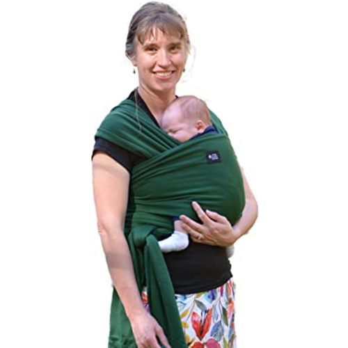 Baby Wrap Carrier Soft, Stretchy, Cotton Baby Wrap, Baby Sling, Nursing Cover Up for use with Newborn-Toddler: Evenly distributes Weight for More Comfortable Carrying (Dark Green)