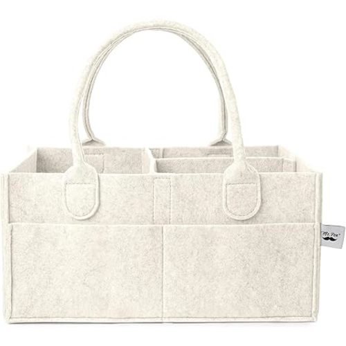 Mr. Pen- Baby Diaper Caddy Organizer, Beige, Medium, Nursery Storage Bin and Car Organizer for Diapers and Baby Wipes