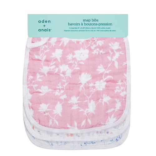 Floral Cotton Muslin Snap Bibs | aden + anais