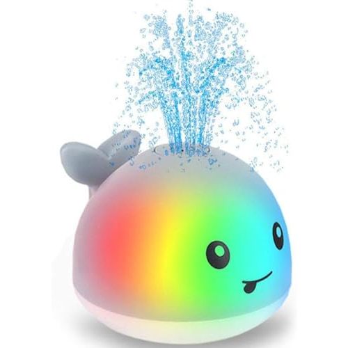 Baby Bath Toys, Light Up Bath Toys Spray Water Bath Toy, Sprinkler Bathtub Toys for Toddlers Kids Boys Girls, Pool Bathroom Toy for Infant,Christmas Baby Toys