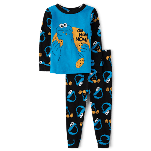 Baby And Toddler Boys Cookie Monster™ Snug Fit Cotton Pajamas - Multi