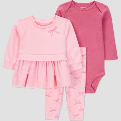 Carter's Just One You® Baby Girls' 3pc Bows Top & Bottom Set - Pink