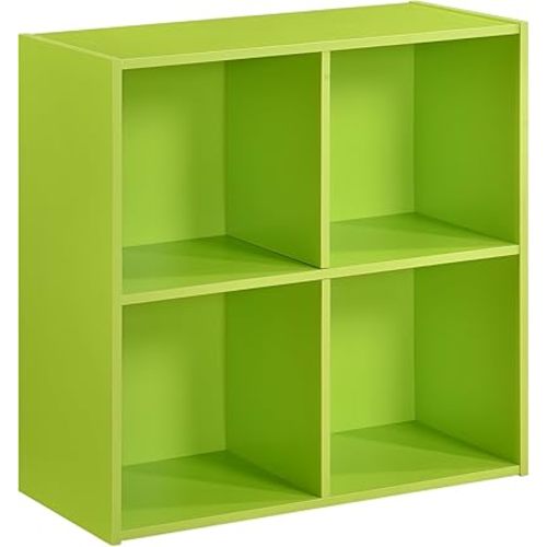 KB Designs - Green 4 Cube Storage Organizer Book Shelf, Toy Storage Organizer for Nursery, Kids Room, Playroom and Bedroom