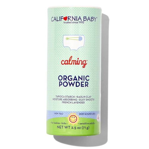 California Baby Powder | Certified Organic Baby Powder Talc-Free | Absorbs Moisture + Anti-Chafing | Lavender Baby Powder Travel Size | 2.5oz / 71g