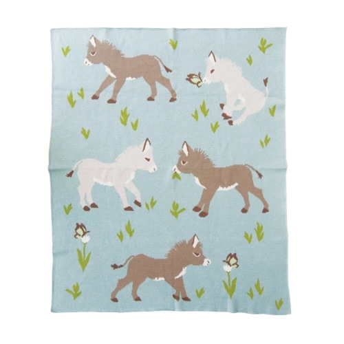 Donkey Knit Gift Baby Blanket - Helmsie Boho Farmhouse Cottage-core