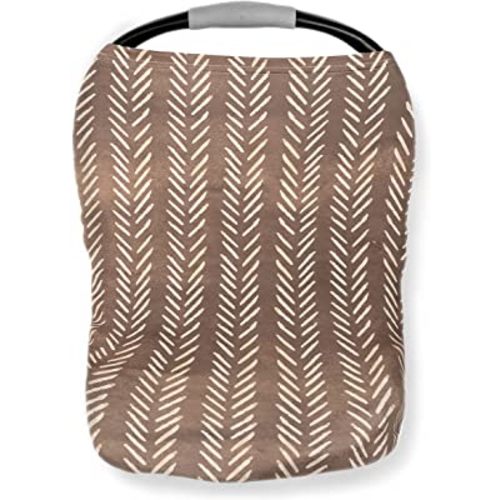 Pobi Baby Premium Multi-Use Cover - Nursing Cover, Baby Car Seat Covers, Shopping Cart, High Chair, and Breastfeeding Cover - Ultra-Soft, Stretchy, Woodland Scarf for Baby and Mom (Wildlife Brown)