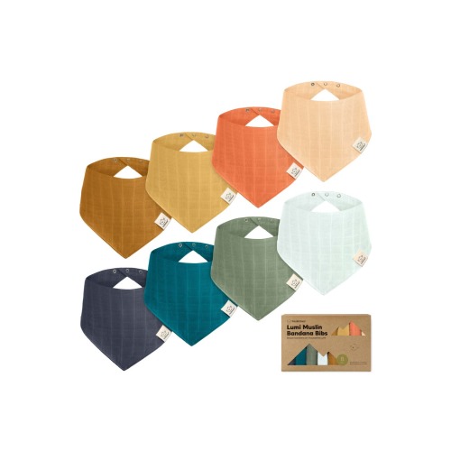 8-Pack Lumi Muslin Bandana Bibs