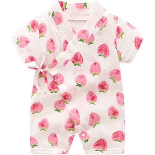 PAUBOLI Kimono Robe Newborn Cotton Yarn Robe Baby Romper Infant Japanese Pajamas…