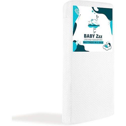 Dream On Me Baby Zzz 5” Full-Size Crib & Toddler Bed Mattress in a Box – GREENGUARD Gold & JPMA Certified, Breathable, Water-Resistant, Machine Washable Cover, Fits Full Size Baby Cribs & Toddler Beds