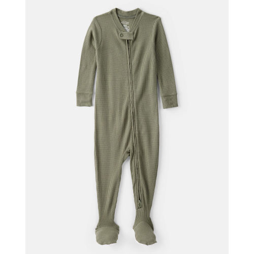 Baby Boy PurelySoft Long-Sleeve 2-Way Zip 1-Piece Pajamas - Green - Carter's | Carter's