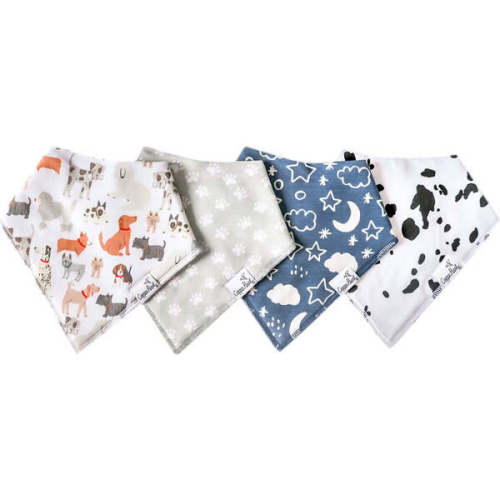 Baby Cotton Bandana Drool Bib Set, Rufus - Copper Pearl | Maisonette