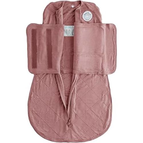 Dreamland Baby Bamboo Viscose Swaddle Blanket (0-6 Months). 1.0 TOG Ultra Soft Swaddle Blanket w/Built in Band. 97% Viscose, 3% Spandex (Rose). Mom-Owned US Business, Premium Materials