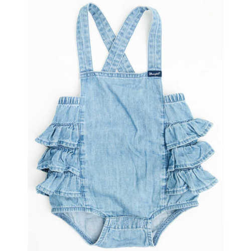 Wrangler Infant Girls' Ruffle Denim Onesie