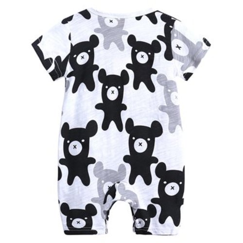 Ydojg Cute Bodysuits for Baby Toddler Kids Clothes Boys Print Cartoon Summer Jumpsuit Romper Outfit Boys Romper Jumpsuit Black 0-3 Months