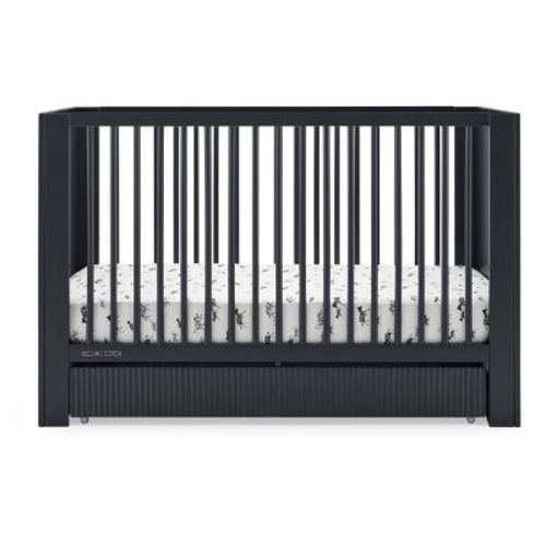 Delta Children Cassie 4-in-1 Convertible Crib With Underdrawer - Greenguard Gold Certified - Midnight Gray