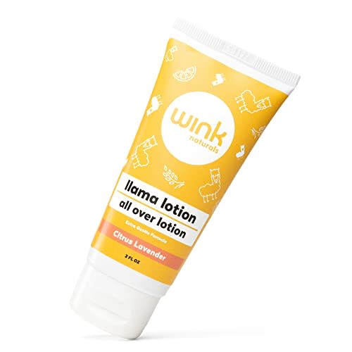 Wink Well Llama Baby Lotion, Gentle Body Care For Moisturizing And Calming Dry Skin For Babies, Kids And Adults, Free Of Parabens, Chemicals, Dyes And Fragrances (2 oz)