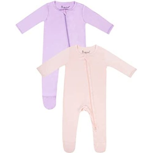 Jimonda Bamboo Baby Pajamas,Unisex Boys Girls One-Piece Footies,Long Sleeve Sleepers 2-Way Zip closure Romper