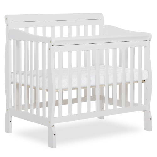 Dream On Me Aden 4-in-1 Convertible Mini Crib In White, Greenguard Gold Certified