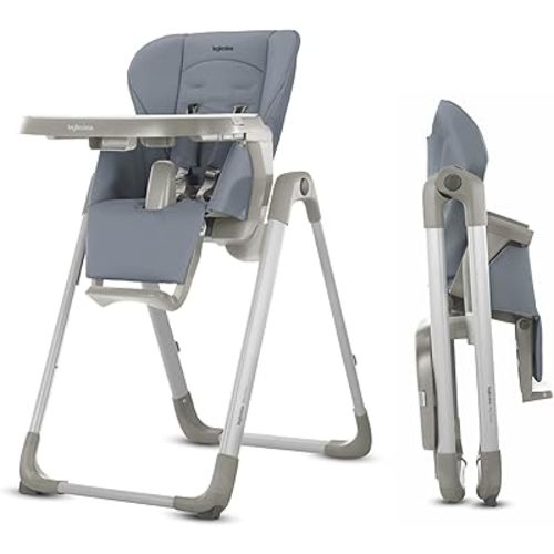 Inglesina My time Highchair, Sugar - Adjustable High Chair for Babies & Toddlers, 4 Height & 3 Recline Settings, Collapsible, Tool-Free Assembly, BPA Free, Removable Tray for Easy Cleaning