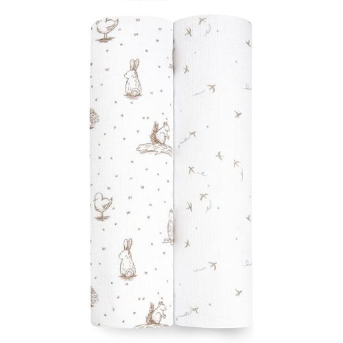 aden + anais Silky Soft Swaddle Blanket, Boutique Muslin Blankets for Girls & Boys, Baby Receiving Swaddles, Ideal Newborn & Infant Swaddling Set, Perfect Shower Gifts, 2 Pack, Healing Nature