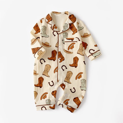 Baby Newborn Western Cowboy Romper
