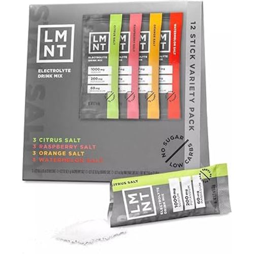 LMNT Zero Sugar Electrolytes - Variety Pack | Drink Mix | 12-Count (12-Count, Variety Pack)