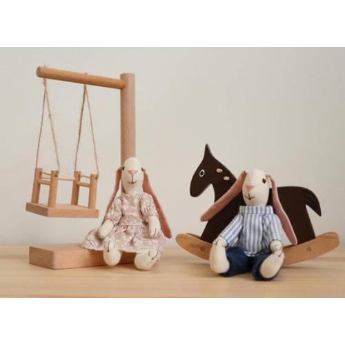 Handmade Dolls Swingwooden Horse Toy Set - Etsy