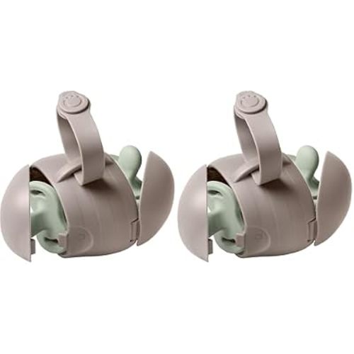 Ubbi On-The-Go Dual Pacifier Holder, Keep's Baby's Binkies Clean and Accessible, Portable for Travel, Diaper Bag Accessory Must Have for Newborns, Taupe, 2-Pack