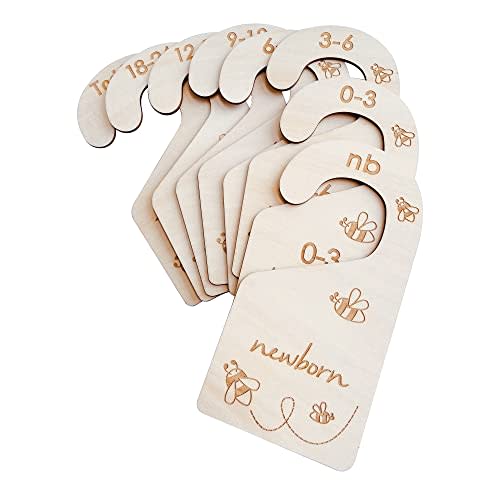 Lemon Shane Baby Closet Size Dividers, Double-Sided Wood Baby Closet Organizer Hanging Baby Clothes Dividers Nursery Closet Organizer for Home Baby Clothes Nursery Décor