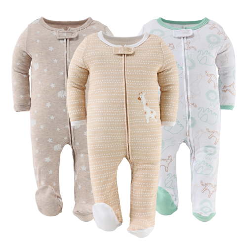 The Peanutshell Serene Safari Baby Onesie Set Baby Bodysuit Onesies for 0-3 Months, 3-Pack
