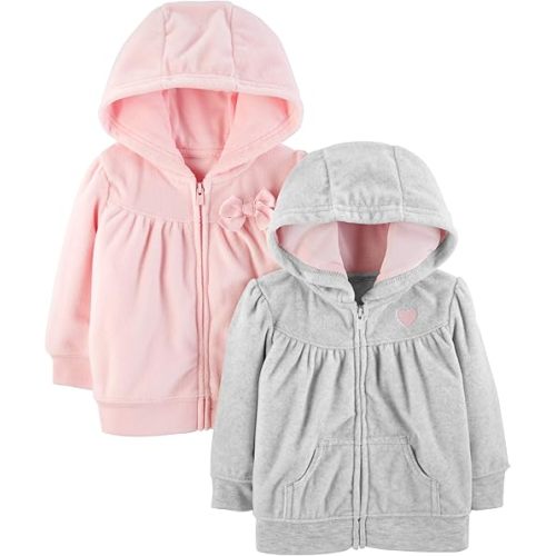 Simple Joys by Carter's Girls' 2-Pack Fleece Full Zip Hoodies