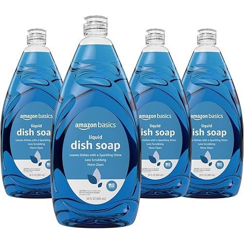 Amazon Basics Dish Soap, Fresh Scent, 30 fl oz, Pack of 4