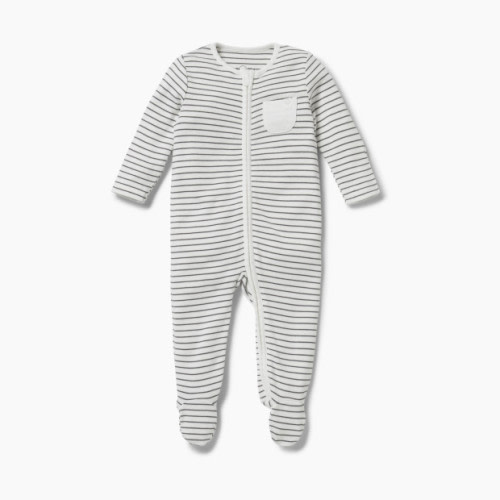 Clever Zip Baby Pajamas - Grey Stripe