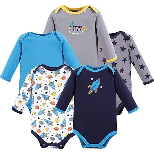 Luvable Friends Baby Cotton Long-Sleeve Bodysuits