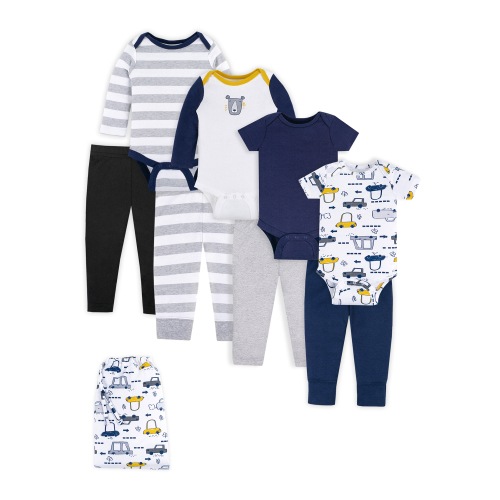 Little Star Organic Baby Boy 8Pc Mix & Match Set, Size Newborn-24 Months