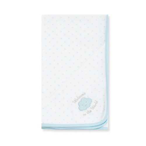 Blue Welcome To The World Receiving Blanket