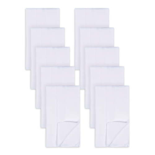 Gerber 10 Pack Prefold White Cloth Diapers - 14" x 20" Newborn Diapers Soft, Absorbent 3-Ply 100% Cotton