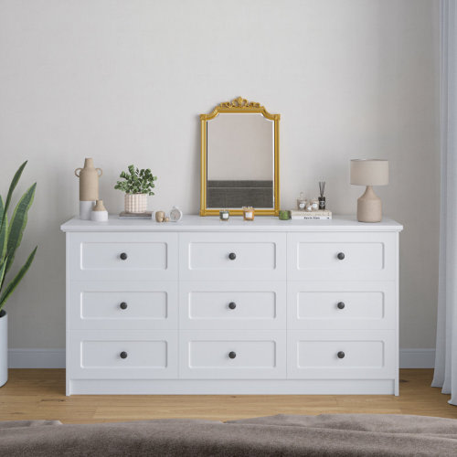 Winston Porter Double Dresser With 9 Drawers & Reviews | Wayfair