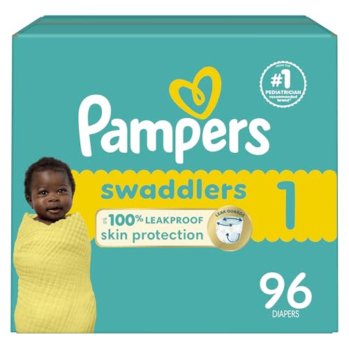 Pampers Baby Diapers - Swaddlers - Size 1, 96 Count, Ultra Absorbent Disposable Infant Diaper